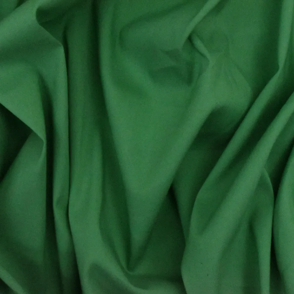 Kelly Green Solid Stretch Cotton Blend Broadcloth Woven Fabric