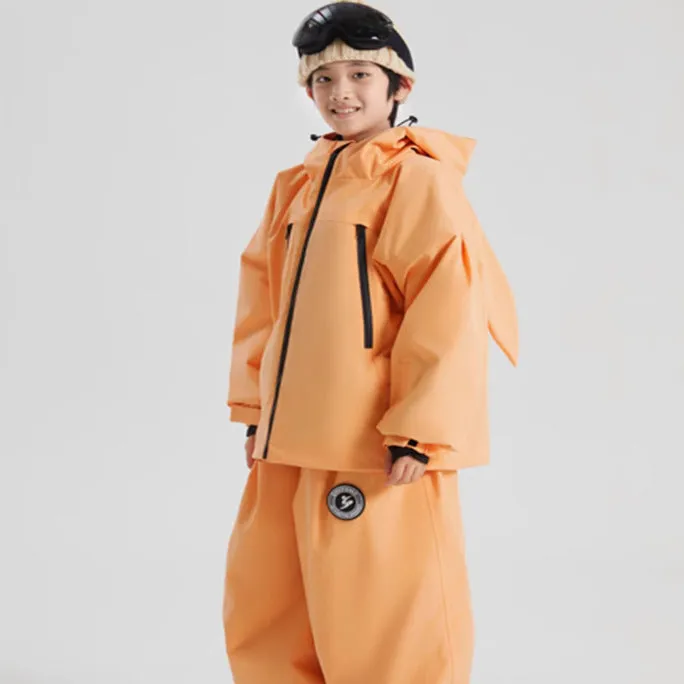 Kids Rabbit Ears Hooded Snow Suits