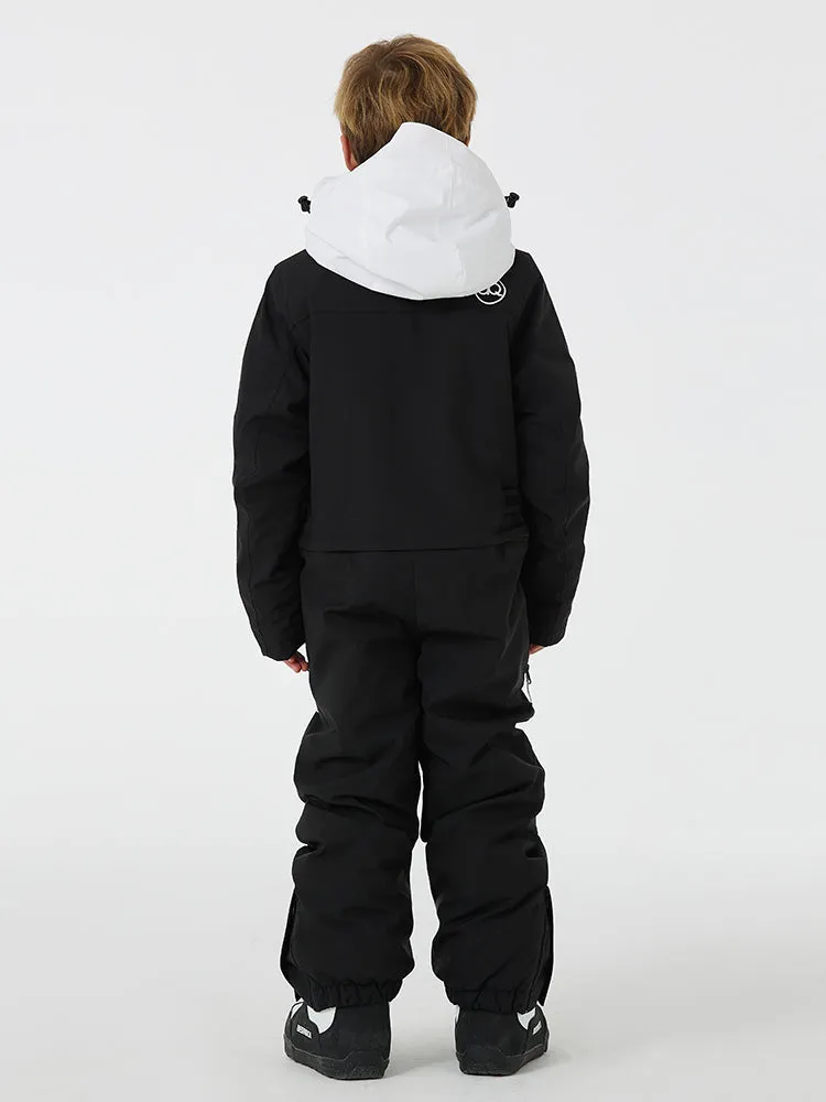 Kid's Unisex One Piece Snow Suits Half-zip Snow Jumpsuits