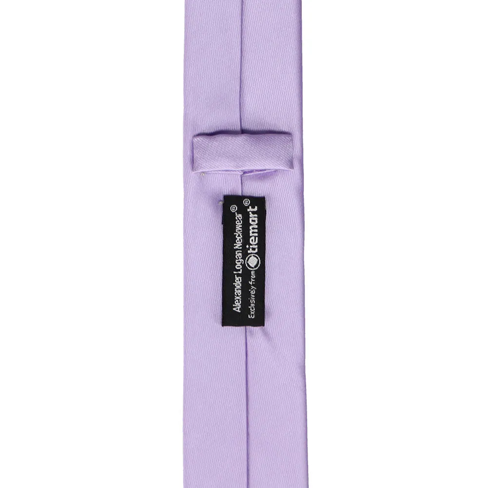 Lavender Skinny Solid Color Necktie, 2" Width