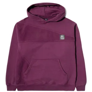 LOGO HEAD ASYMMETRICAL PANELED HOODED SWEATSHIRT