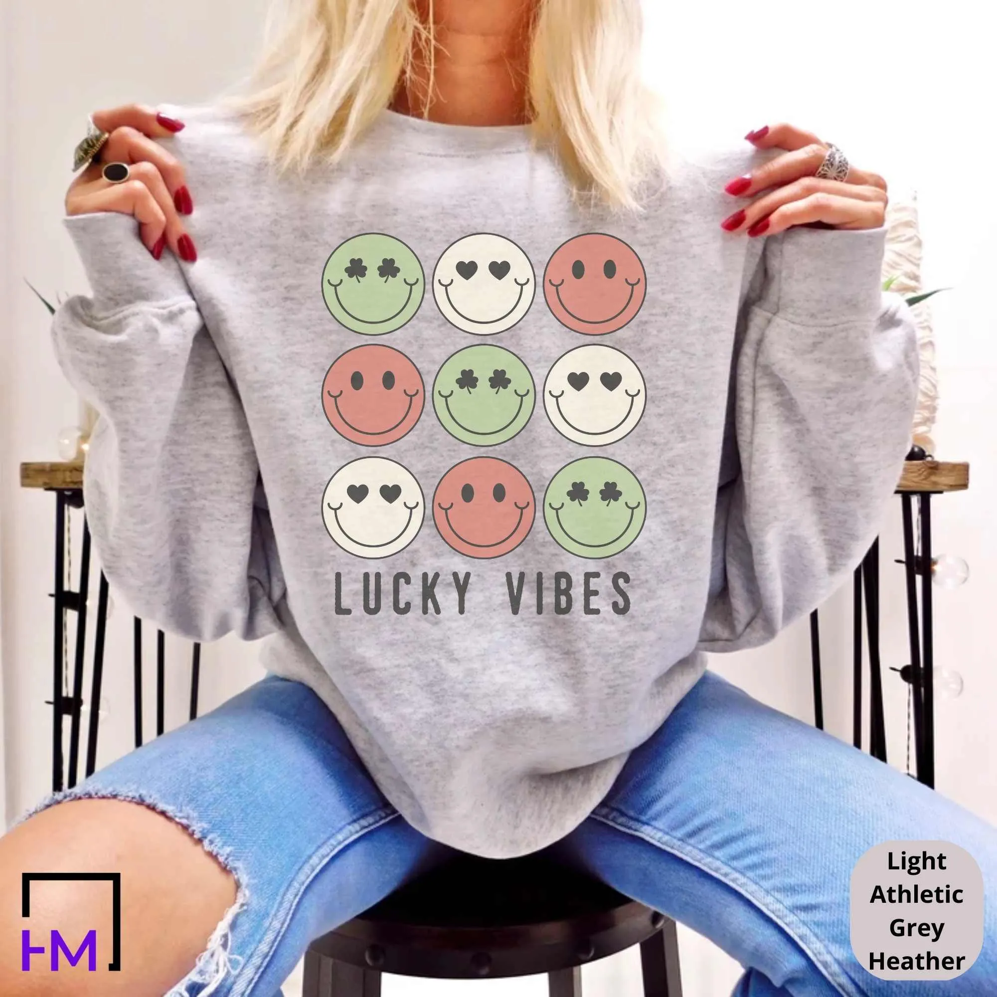 Lucky Vibes, Funny Retro St. Patty's Day Shirt, Lucky Clover Shirt, Shamrock Clover Shirt, Funny St. Patrick's Day Shirt