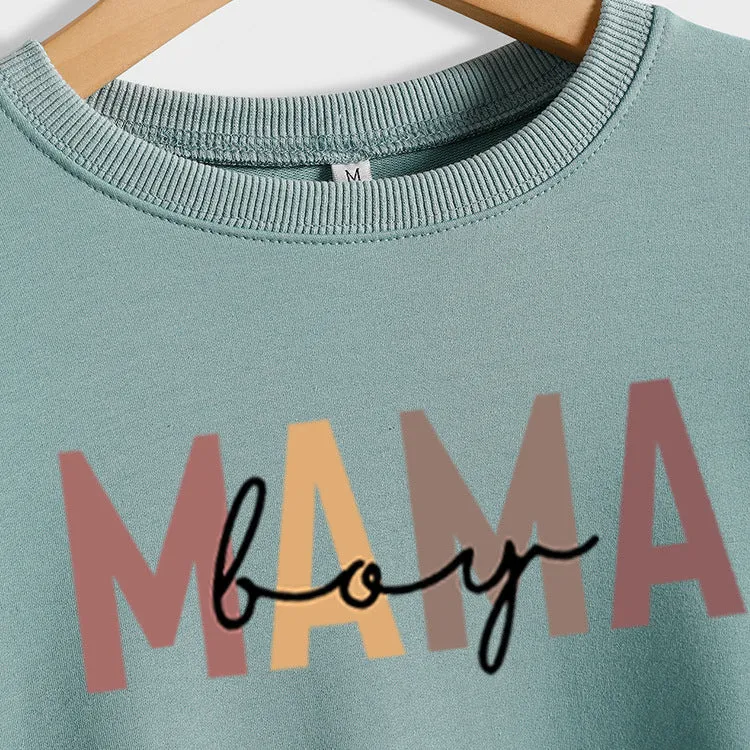 Mama Boy Fashion Round Neck Large Women's Sweater Printed Loose Sweater