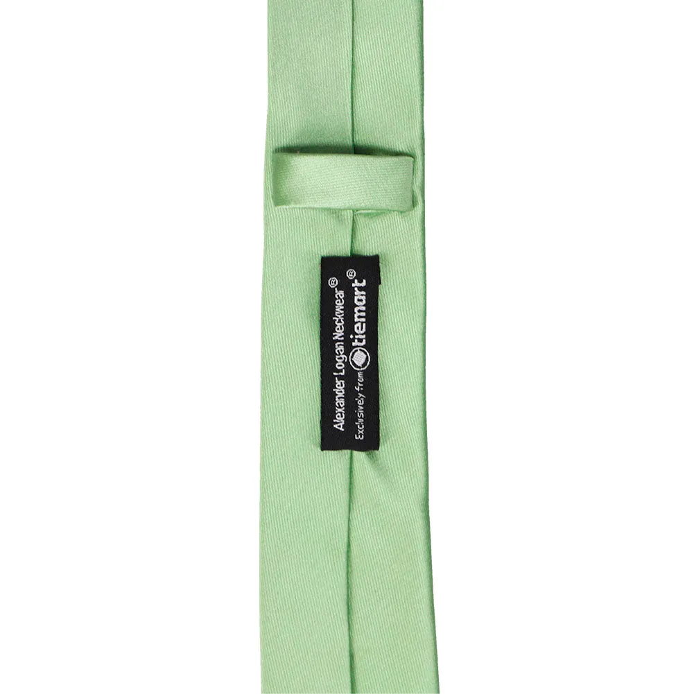 Mint Green Skinny Solid Color Necktie, 2" Width