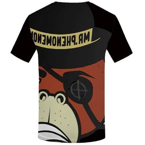 Monkey T shirts Men Cartoon Tshirts Novelty Animal Tshirt Anime Black T shirts Funny Short Sleeve T shirts Men Tops Slim