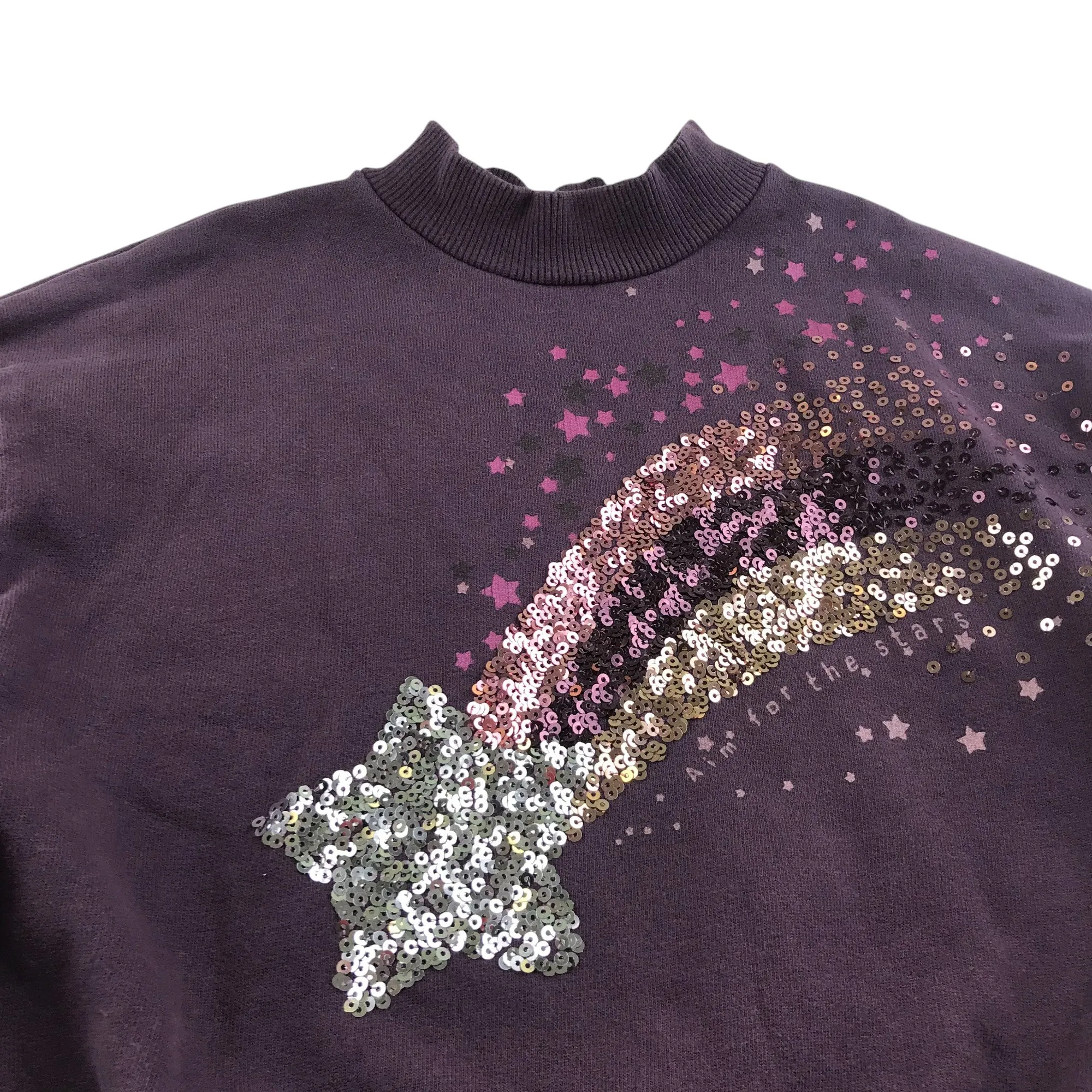 Next sweater 5-6 years purple sequin shooting star