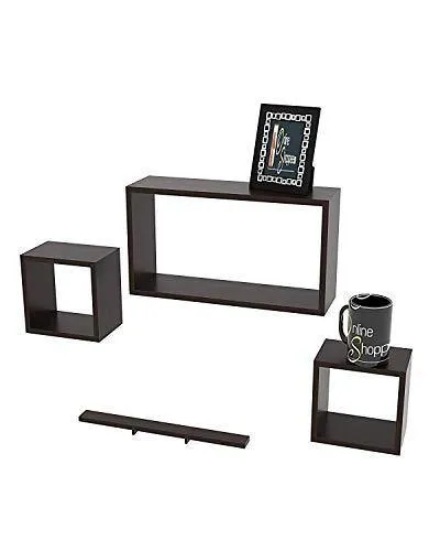 Onlineshoppee Rafuf Floating Wall Shelf with 4 Shelves (Brown)