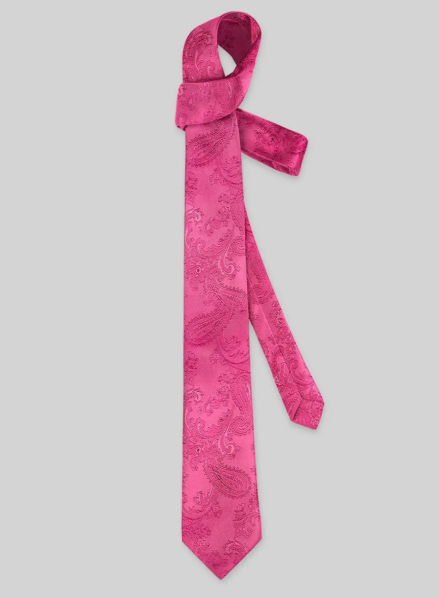 Paisley Punch Pink Satin Tie