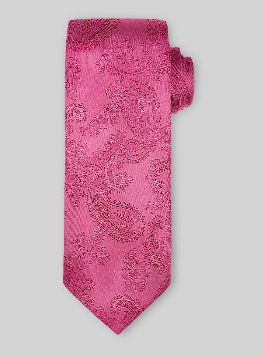 Paisley Punch Pink Satin Tie