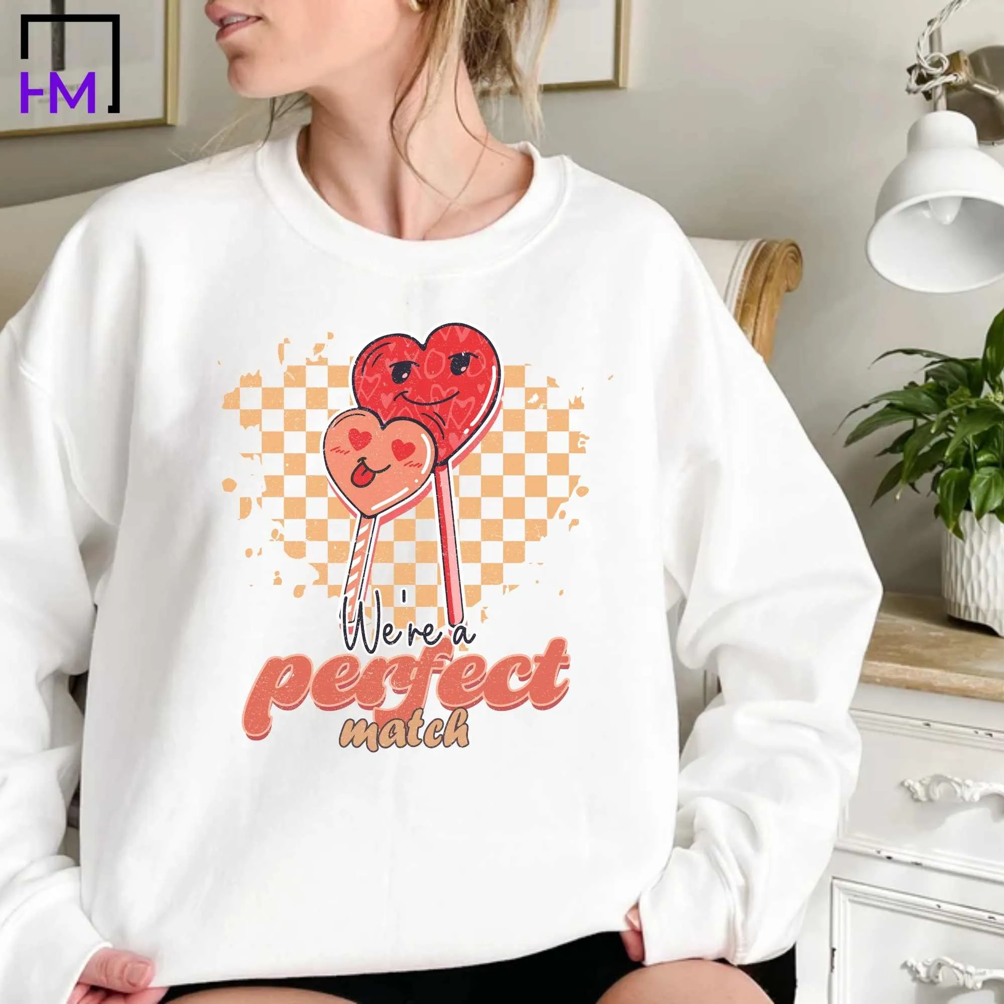 Perfect Match Retro Valentines Day Shirt, Womens Valentines Day Gift, Couples Valentine Shirt, Girl Valentine Shirt, Self Love Valentine