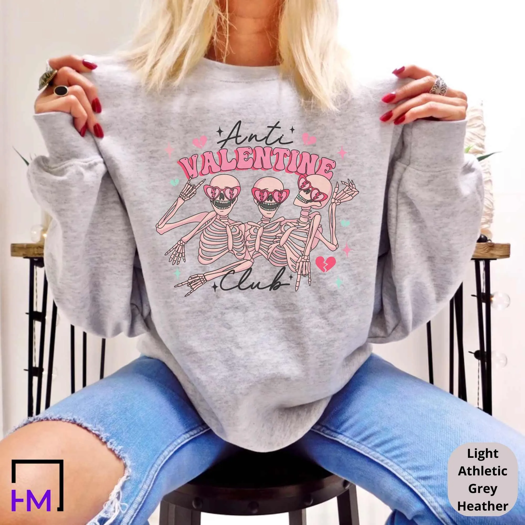 Skeleton Anti Valentine's Day Shirt, Skull Valentines Day Shirt, Valentines Day Gift, Funny Valentine Skeleton Shirt, Skeleton Hands Shirt