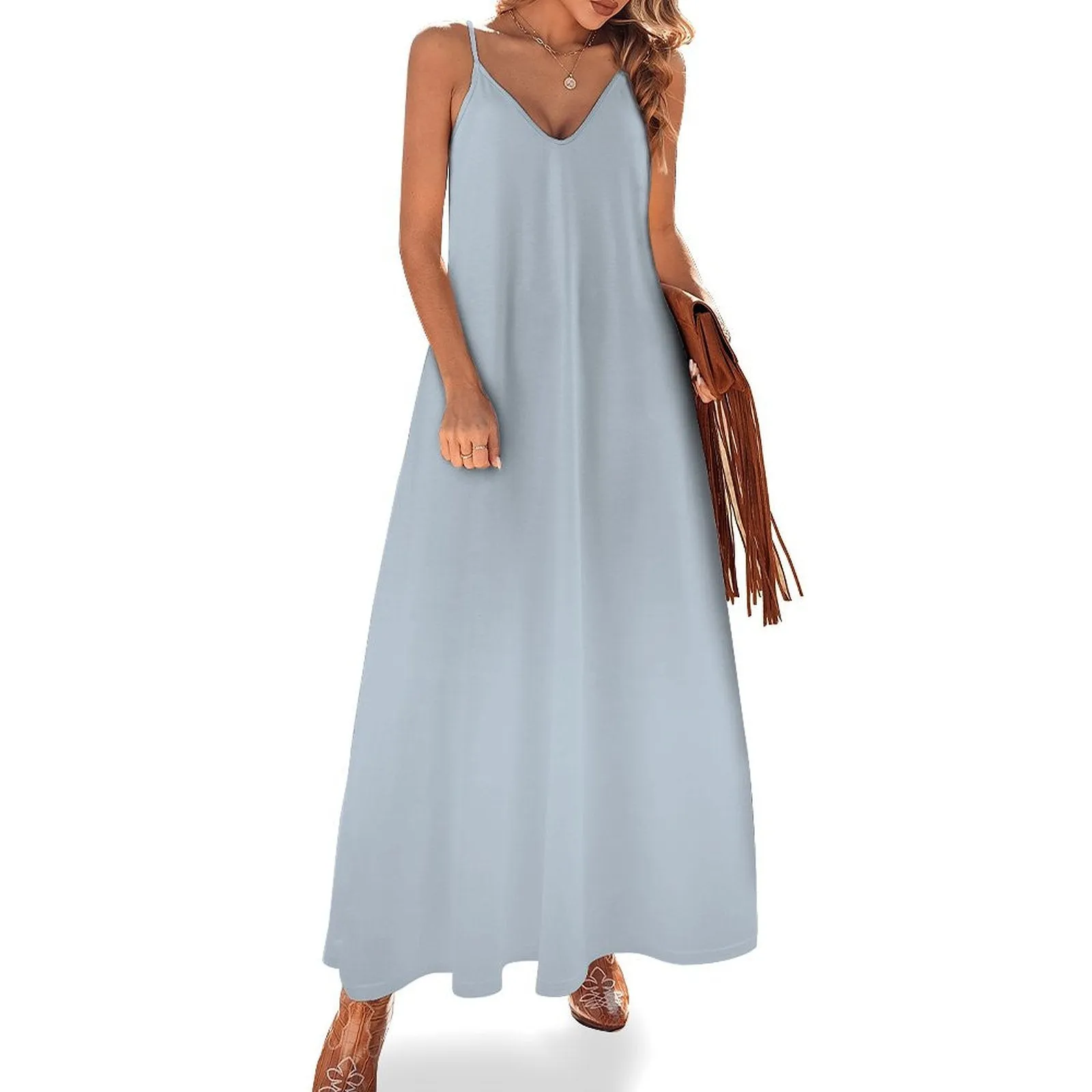 Spaghetti Strap Ankle-Length Dress Long dress Jungle Mist