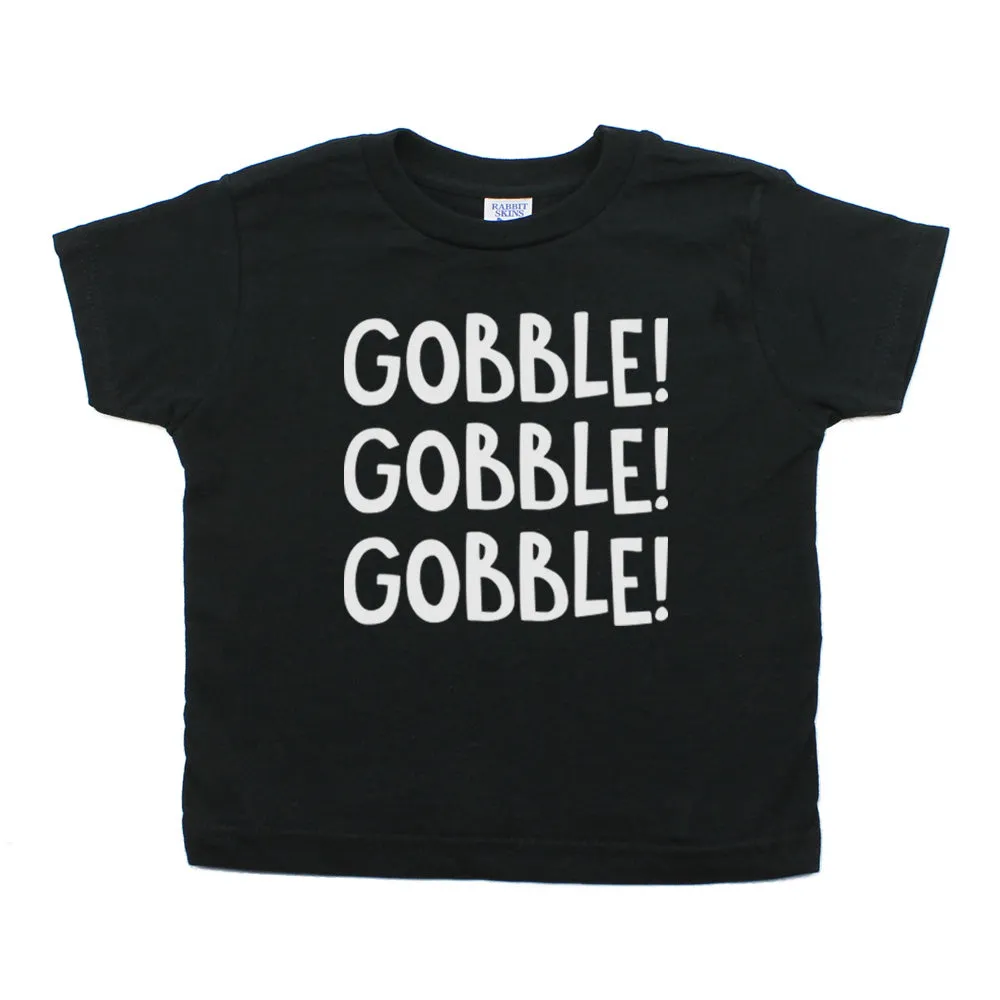 Thanksgiving Multicolored Gobble Toddler Short Sleeve T-Shirt