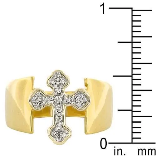 Two-tone Finish Cross Ring