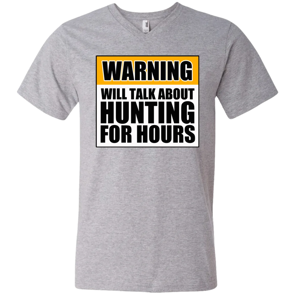 Warning Will Talk About Hunting For Hours Men's Printed V-Neck T