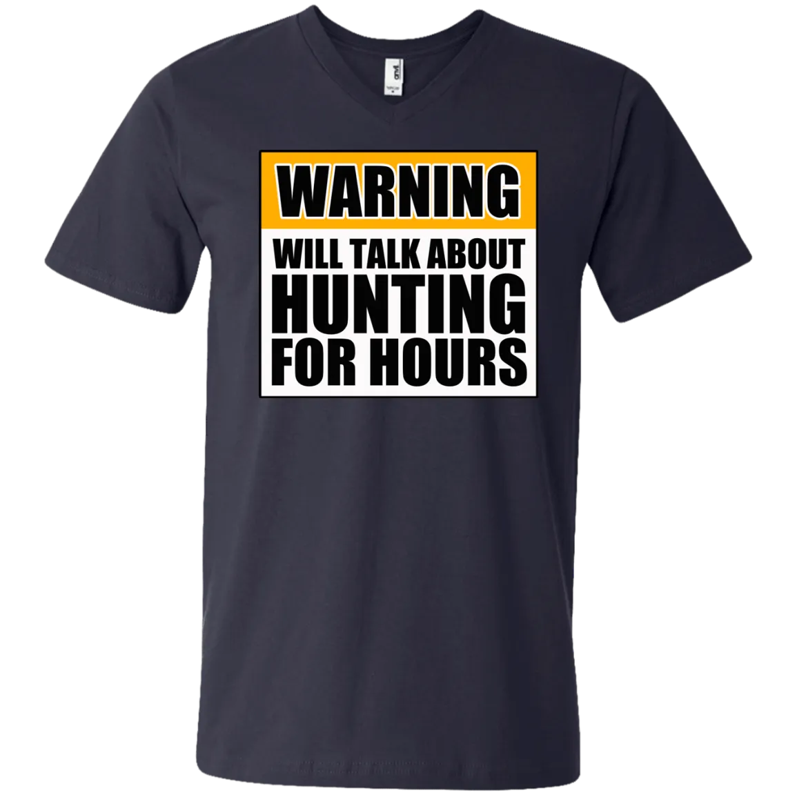 Warning Will Talk About Hunting For Hours Men's Printed V-Neck T